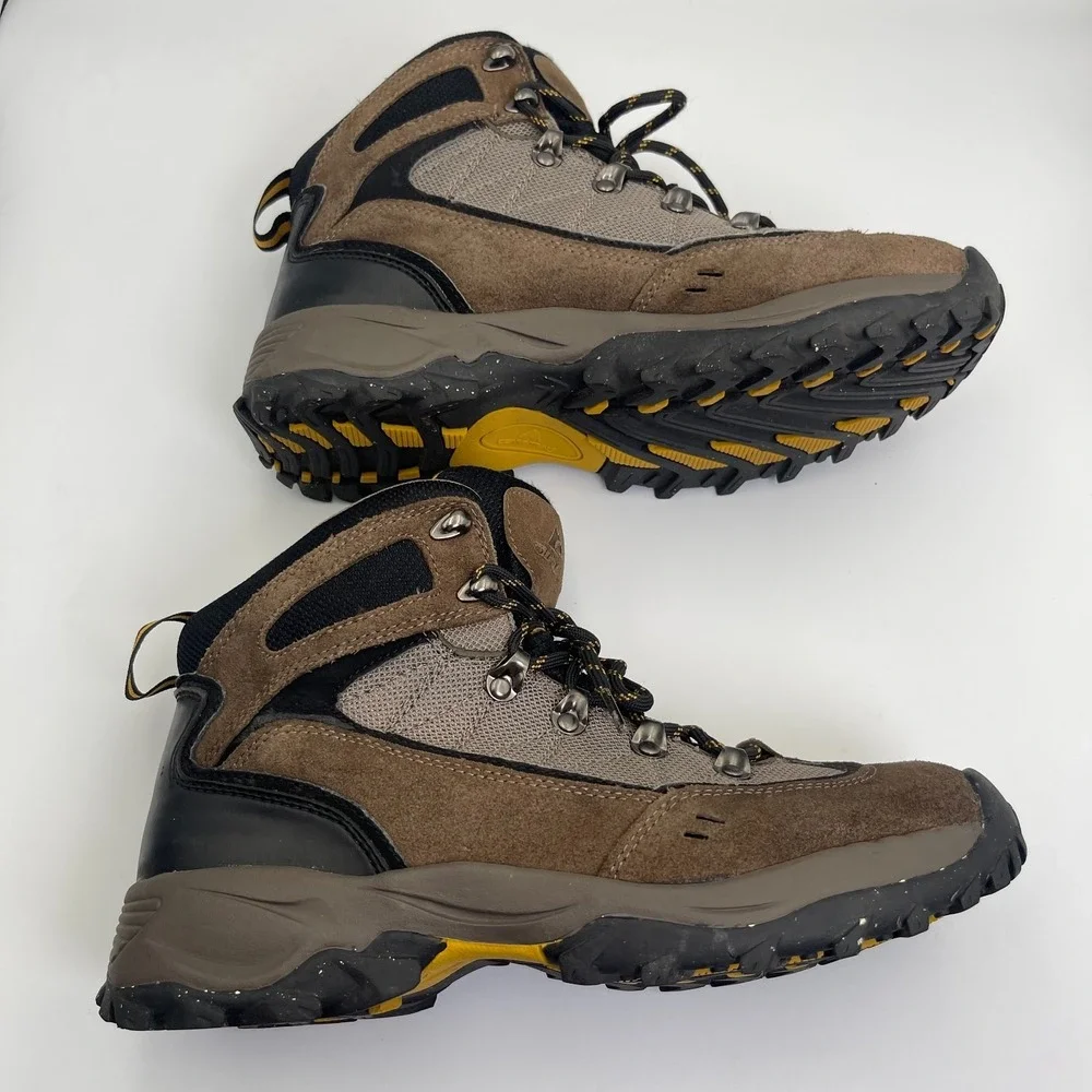 Ozark Trail Shoes Men's Size‎ US 9 Brown Black Gray Leather Lace-Up Hiking Boots